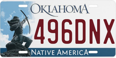 OK license plate 496DNX