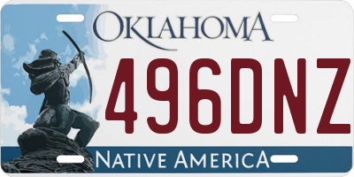 OK license plate 496DNZ