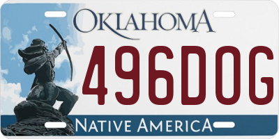 OK license plate 496DOG