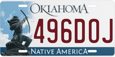 OK license plate 496DOJ