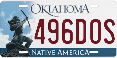 OK license plate 496DOS
