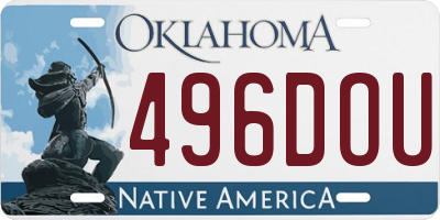 OK license plate 496DOU