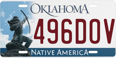 OK license plate 496DOV