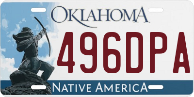 OK license plate 496DPA