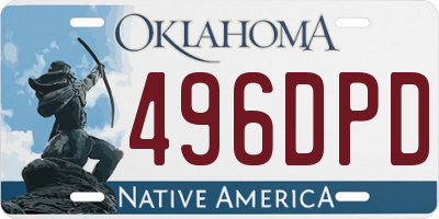 OK license plate 496DPD