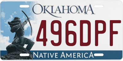OK license plate 496DPF