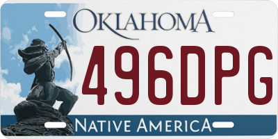 OK license plate 496DPG
