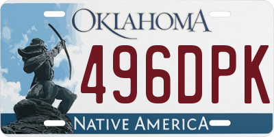 OK license plate 496DPK