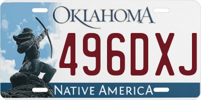 OK license plate 496DXJ