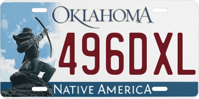 OK license plate 496DXL