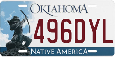OK license plate 496DYL
