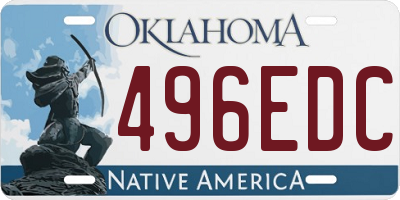 OK license plate 496EDC