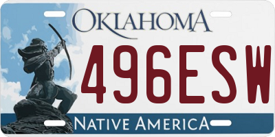 OK license plate 496ESW