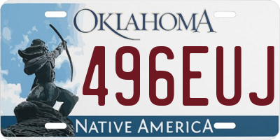 OK license plate 496EUJ