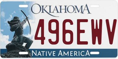 OK license plate 496EWV