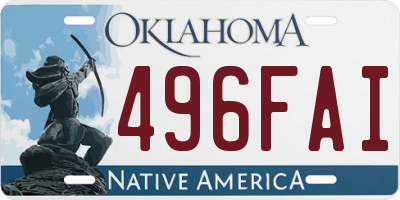 OK license plate 496FAI