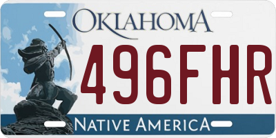 OK license plate 496FHR