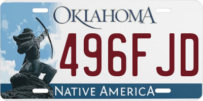 OK license plate 496FJD