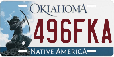 OK license plate 496FKA