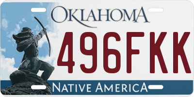 OK license plate 496FKK