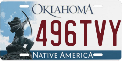 OK license plate 496TVY
