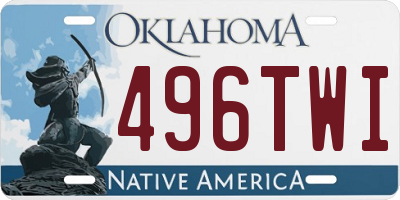 OK license plate 496TWI