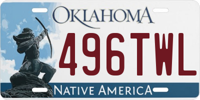 OK license plate 496TWL