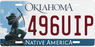 OK license plate 496UIP