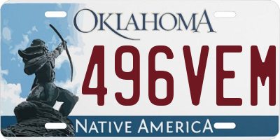 OK license plate 496VEM