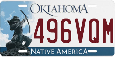 OK license plate 496VQM