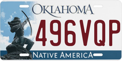 OK license plate 496VQP