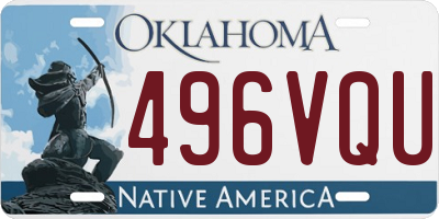OK license plate 496VQU