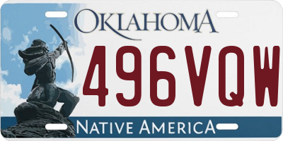 OK license plate 496VQW