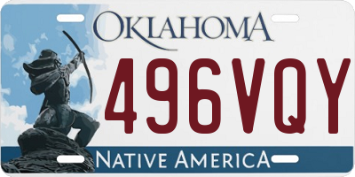 OK license plate 496VQY