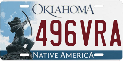 OK license plate 496VRA