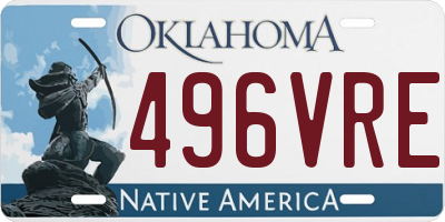 OK license plate 496VRE