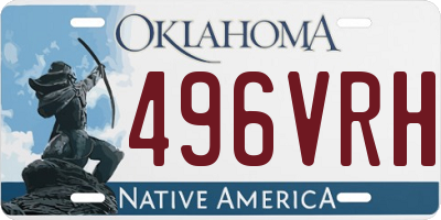 OK license plate 496VRH