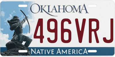OK license plate 496VRJ