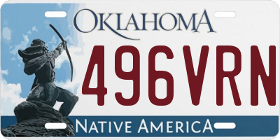 OK license plate 496VRN