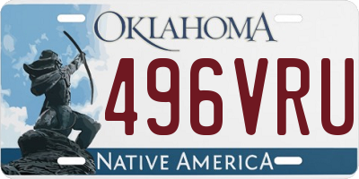 OK license plate 496VRU