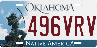 OK license plate 496VRV