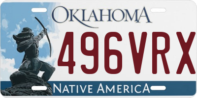 OK license plate 496VRX