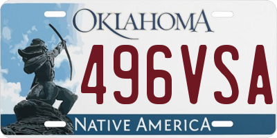 OK license plate 496VSA