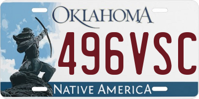 OK license plate 496VSC