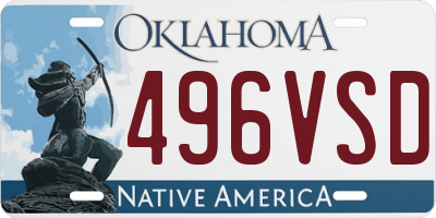 OK license plate 496VSD