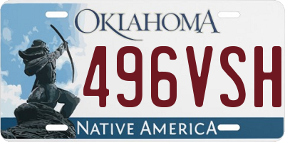 OK license plate 496VSH