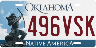 OK license plate 496VSK