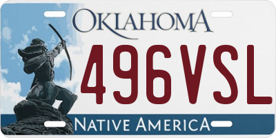 OK license plate 496VSL