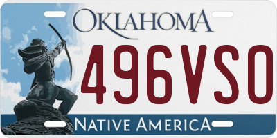 OK license plate 496VSO