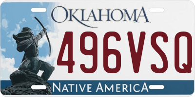 OK license plate 496VSQ
